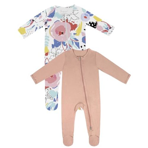 Jimonda Bamboo Baby Pajamas,Unisex Boys Girls One-Piece Footies,Long Sleeve Sleepers 2-Way Zip closure Romper
