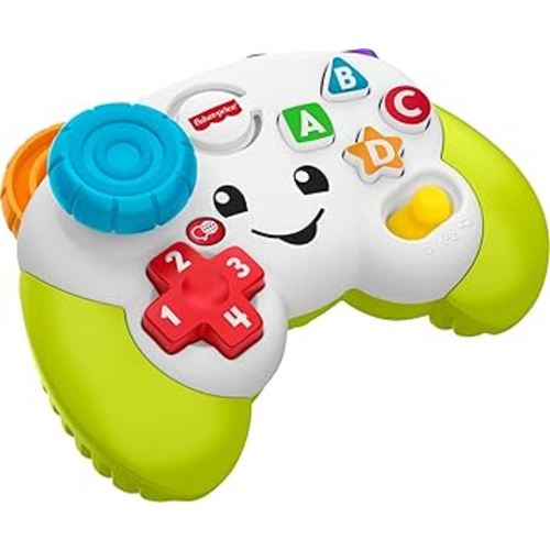 Fisher-Price Laugh & Learn Baby & Toddler Toy Game & Learn Controller Pretend Video Game with Music & Lights for Ages 6+ Months Multilanguage Version