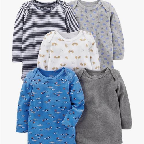 Simple Joys by Carter's Baby-Boys Long-Sleeve Bodysuit Pack of 5Bodysuit