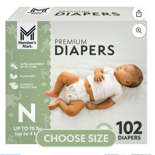 Member's Mark Premium Baby Diapers, Sizes Newborn - 8 - Samsclub.com