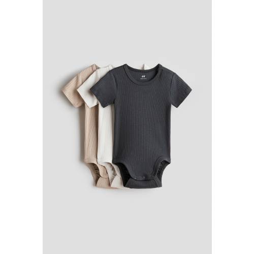 3-PACK RIBBED COTTON BODYSUITS