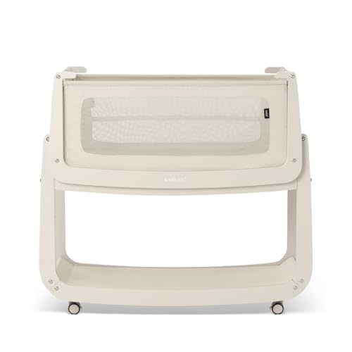 SnuzPod 5 Bedside Bassinet for Baby - Newborn bed with Zip Down Breathable Windows, Bedside Sleeper with Lift-Off Bassinet, Portable & Rocking Stand 3-in-1 Baby Cradle with Wheels & Mattress, Cashmere