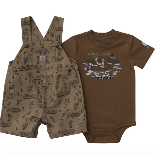 Boys' 2-Piece Short Sleeve Bodysuit & Canvas Printed Shortall Set (Baby) | Carhartt