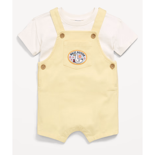 Short-Sleeve T-Shirt and Shortalls Set for Baby