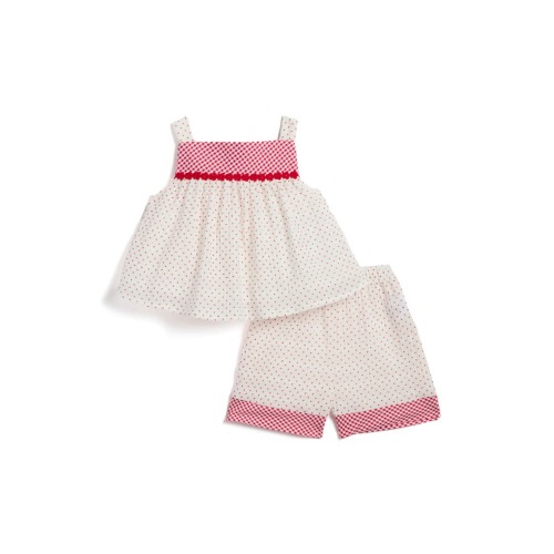Pippa & Julie Kids' Polka Dot Top & Woven Shorts Set
