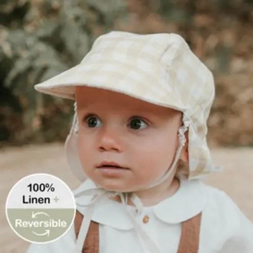 Lounger Flap Sun Hat - Flynn / Flax