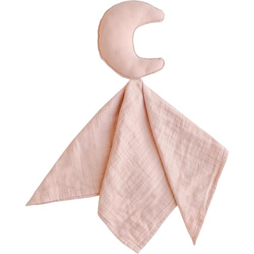 mushie Moon Security Blanket | Baby Lovey | 100% Organic Muslin Cotton (Blush)