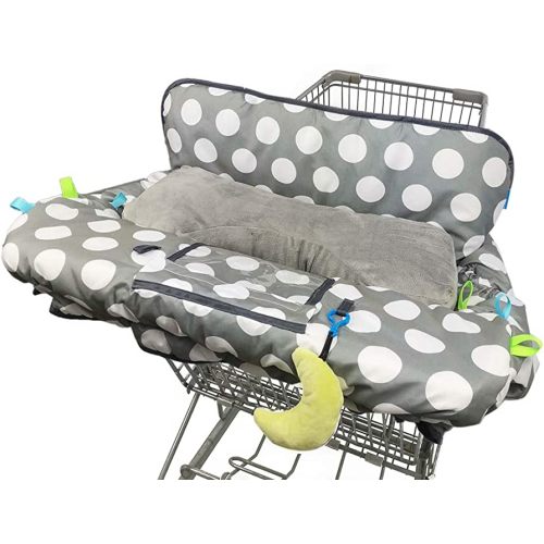 Shopping Cart Cover for Baby, High Chair Cover for Boy Girl, Grocery Cart Cushion Liner, with seat Positioner and Cellphone Holder,dot Printing