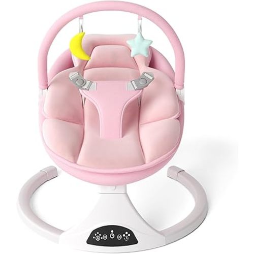 FEITIONG Baby Rocker|Bluetooth Baby Swing 5-Speed Motion & Comfort Design | Portable Infant Chair with Machine-Washable Seat (0-12M, 20lb)