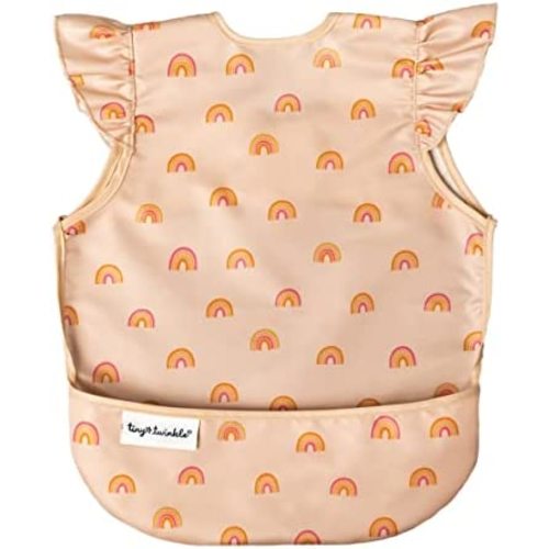 Tiny Twinkle Mess Proof Baby Bib - Waterproof Toddler and Baby Apron Bib - Machine Washable - PFAS and BPA Free