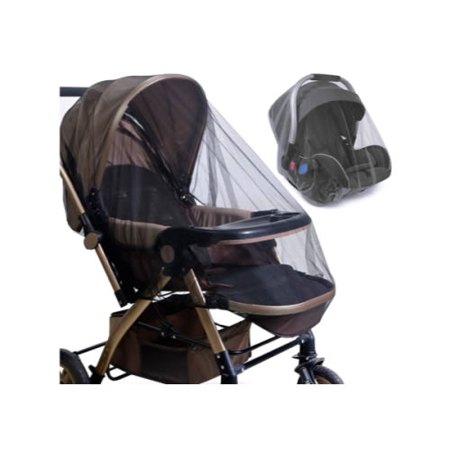 Baby Stroller Mosquito Net (2 Pack) - Durable Mesh Protection for Bassinets, Cradles, Playards, Pack N Plays & Portable Mini Cribs | Breathable Universal Fit Insect Barrier (Black)