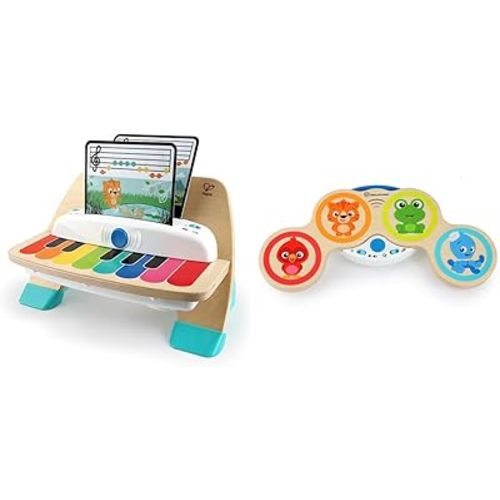 Baby Einstein Magic Touch Piano and Drums Wooden Musical Toy Bundle
