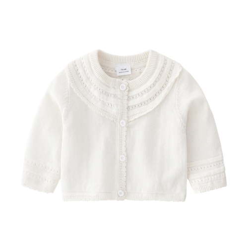 SXcggal Newborn Infant Baby Girls Cotton Knit Sweater Autumn Solid Color Long Sleeve Tops Cardigan Clothes Warm Beautiful Soft Girls Coat