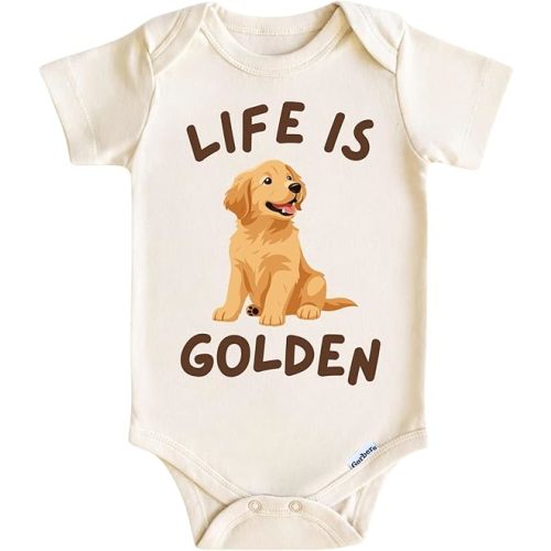 Life Is Golden Baby Onesie, Golden Retriever Infant Bodysuit, Dog Lover Baby Outfit, Newborn Gifts Boys Girls