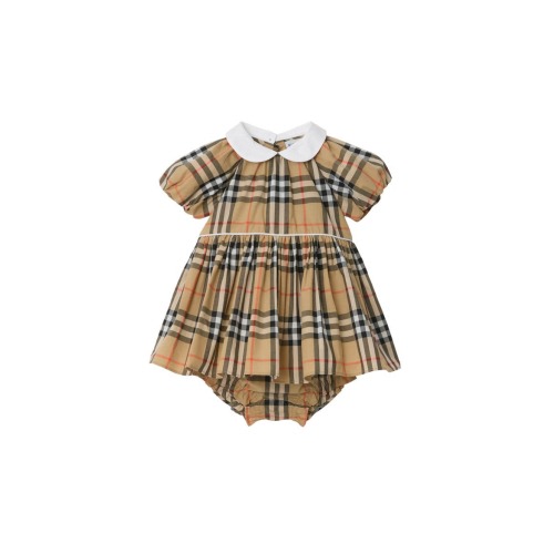 Check Cotton Dress with Bloomers, 12M