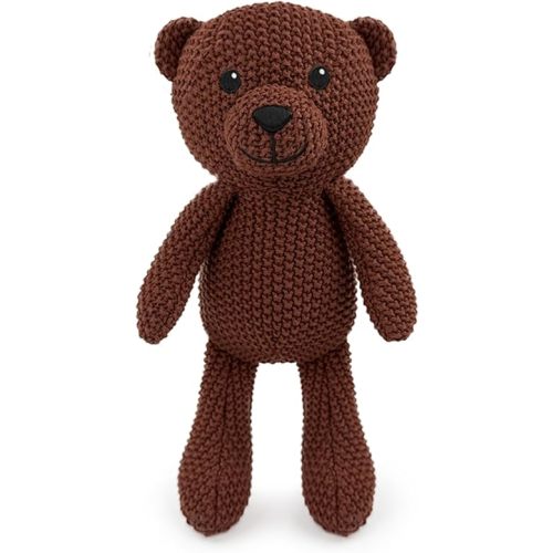Realistic Bear Stuffed Animals, 10 inch Crochet Stuffed Animal Toys for Babies, Birthday for Girls and Boys, Knitted Cute Toy and Soft Plush Brown Bear Toys