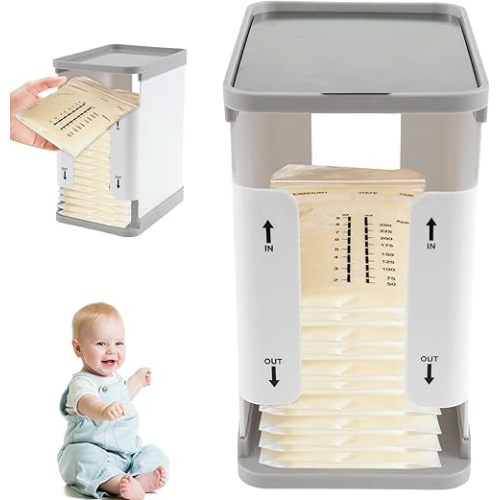 Breast Milk Storage Organizer,Freeze Organizer for Breast Milk Storage Bags,Breastmilk Freezer Organizer 1700ml Breast Milk Storage Organizer Reusable Breast Milk Storage Tower First in First Out