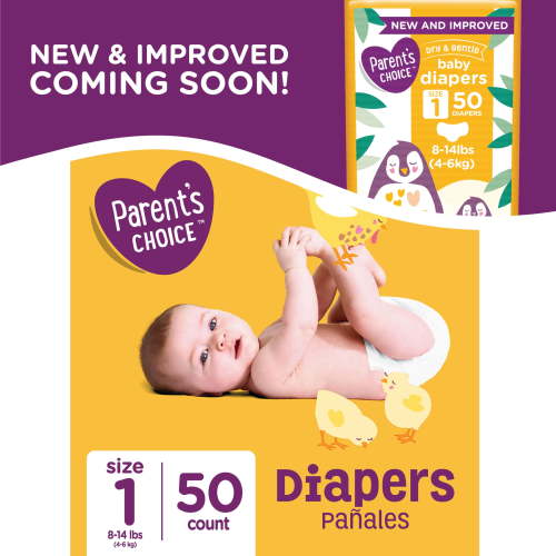 Parent's Choice Diapers, Size 1, 50 Diapers
