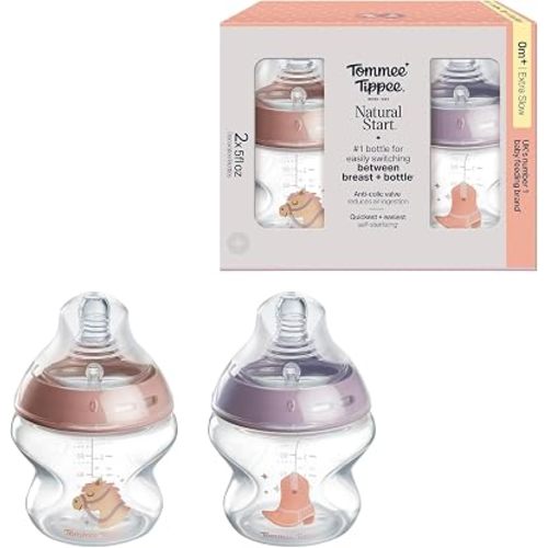Tommee Tippee Natural Start Newborn Baby Bottles, 0m+, 5oz