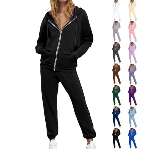 Womens Sweatsuits 2 Piece Set Tracksuit 2025 Trendy Fall Long Sleeve Zip Up Sweatshirt And Sweatpants Jogger Sweatsuit