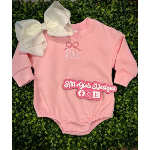 Baby Girl Sweatshirt Bubble | Embroidered Name & Bow