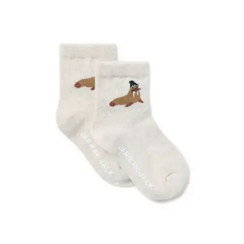 Baby Fluffy Bunny Heather Baby Walrus Sock by Janie and Jack