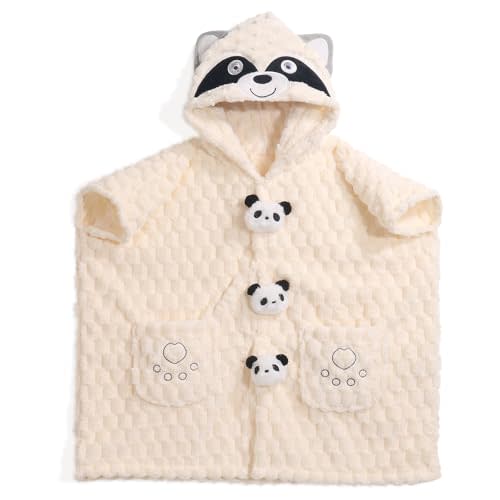 WODHOY Toddler Poncho Towel Age 1-8,Soft Absorbent Baby Hooded Poncho Towels,Toddler Poncho Towels for Baby