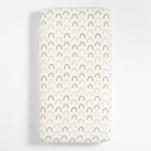 Stay Cool Asha Rainbow 100% Organic Cotton Baby Crib Fitted Sheet