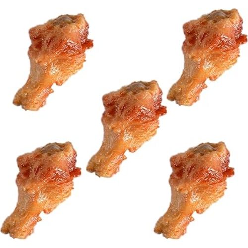 5 Pack Simulated Chicken Legs Fake Food Model Simulated Model Lifelike Fake Fried Chicken Home Kitchen Party Decoration Display Photography Props
