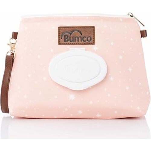 Bumco Diaper Clutch Bag - Portable Wipes Dispenser & Diaper Holder, Airtight Travel Baby Wipes Case, Wipe Dispenser Travel Baby Wipes Dispenser On the Go, Diaper Wristlet