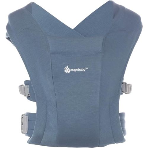 Ergobaby Embrace Newborn Baby Carrier Wrap - Soft & Breathable Baby Sling for Newborns to Toddlers (3.2–11.3 kg) - Oxford Blue, Cozy Infant Carrier for Hands-Free Comfort
