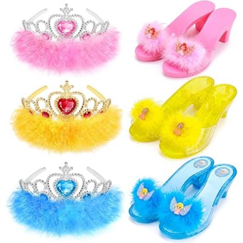 Princess Dress Up Shoes Gift Set Princess Toys Toddler Dress Up Birthday for Girls Aged 3-6 Years Old