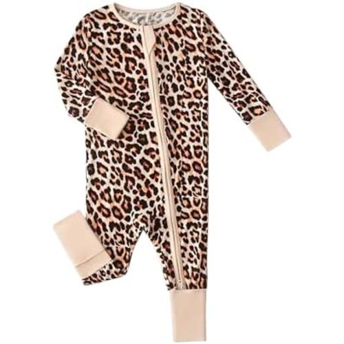 MOSSRIVER Bamboo Viscose Baby Footies with Mitten Cute Prints Long Sleeve Romper Jumpsuit Toddler One-Piece Outfits