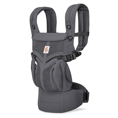 Ergobaby Omni Classic Baby Carrier for Newborn to Toddlers 0-48 Months (7-45 lbs) - 4-Position Breathable Mesh Baby Carrier with Ergonomic Support - Charcoal Grey