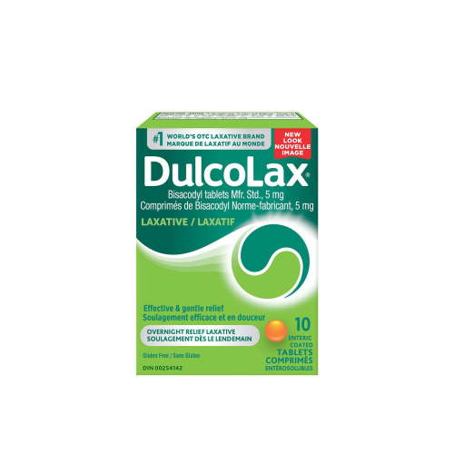 DulcoLax Bisacodyl Tablets, 5mg Stimulant Laxatives for Occasional Constipation Relief, Laxative and Constipation Relief For Adults and Children 6 and Over and Breastfeeding Women, 10 Count - Walmart.ca