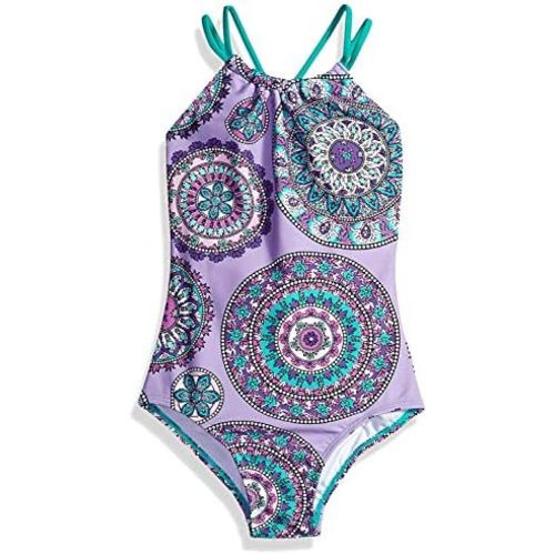 Kanu Surf Girls' Jasmine Beach Sport Halter One Piece Swimsuit