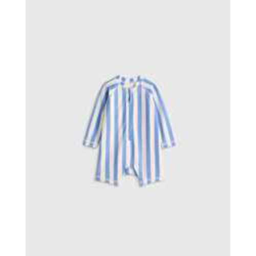Long Sleeve Zip-Up Rash Guard One-Piece - Baby in Peri Beach Stripe