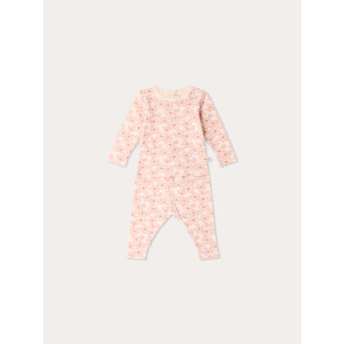 Genna set with pink flower print in organic cotton