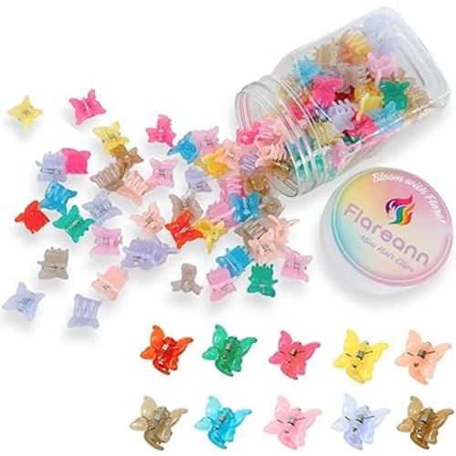 Mini Butterfly Hair Clips for Baby, Toddler & Little Girls, 100 Pcs Colorful Cute Hair Accessories for Kids, Small Hair Claw Clips for Everyday Wear & Gift Giving
