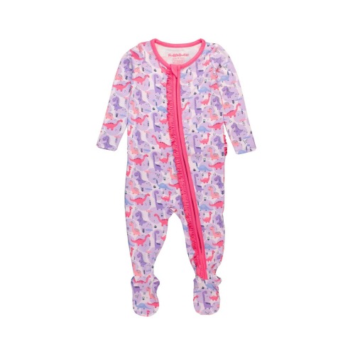 SoftSnooze Baby Girls Ruffle One Piece Footie Pajamas