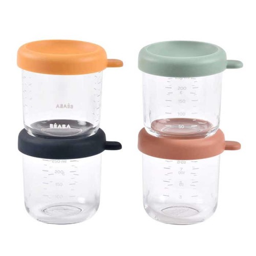 Glass Food Jars (8 oz, 4 Pack)