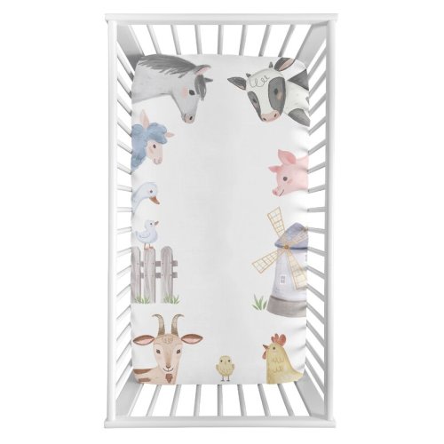 Sweet Jojo Designs Farm Animals Fitted Crib Sheet & Reviews | Wayfair