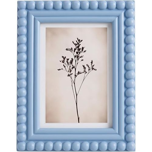 1 Pcs 5 x 7 Inch Picture Frame Beaded Photo Frame, Light Blue
