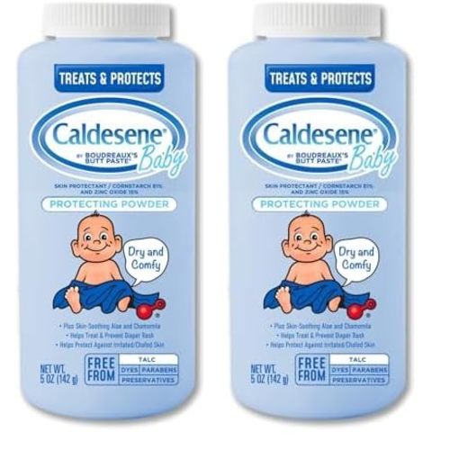 Caldesene Baby Cornstarch Powder with Zinc Oxide, 5 oz (Pack of 2)