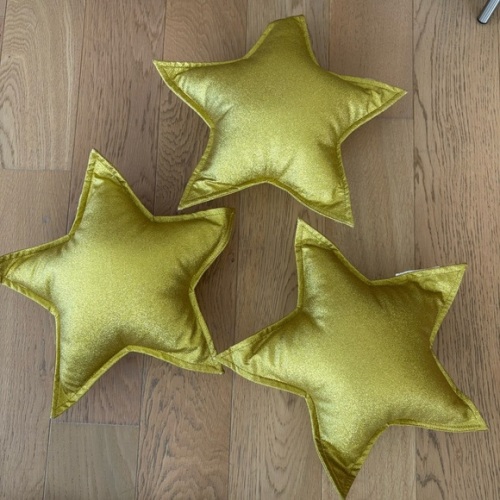 Gold Star-Shaped Puffy Pillow Cushions