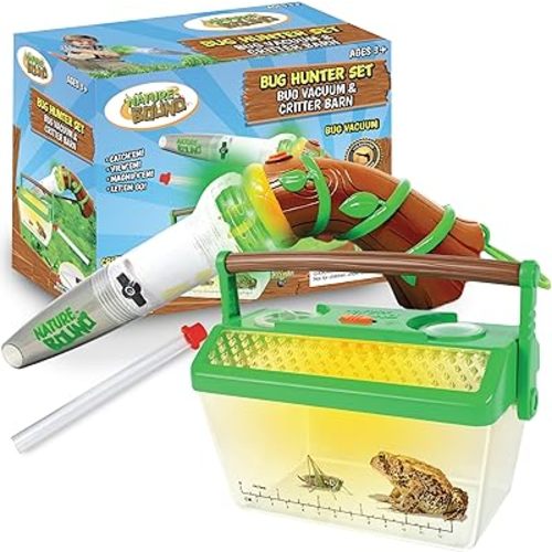 Nature Bound Bug Catcher Toy, Eco-Friendly Bug Vacuum, Catch and Release Indoor/Outdoor Play, Ages 3 to 12, Green, Complete Kit for Kids, Includes Capture Core with Magnification