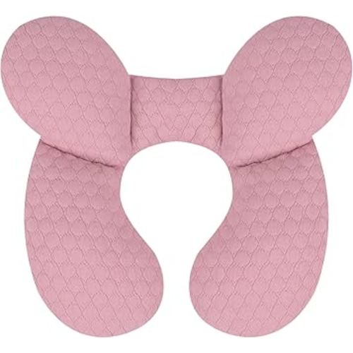 KAKIBLIN Baby Travel Pillow, Upgraded Baby Neck Pillows for Car Seat, Infant Neck Support Pillow for Head and Neck,Newborn Head Support for Car Seat,Pushchair (Pink)