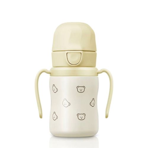 Grosmimi Stainless Steel Straw Cup With Flip Top - 6oz (200ml) Olive_pistachio