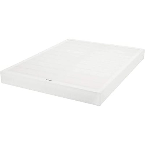 Amazon Basics Smart Box Spring Bed Base, 7-Inch Height Mattress Foundation, Tool-Free Easy Assembly, Extra Firm Support, Queen, 79"L x 59.5"W x 7"H, White