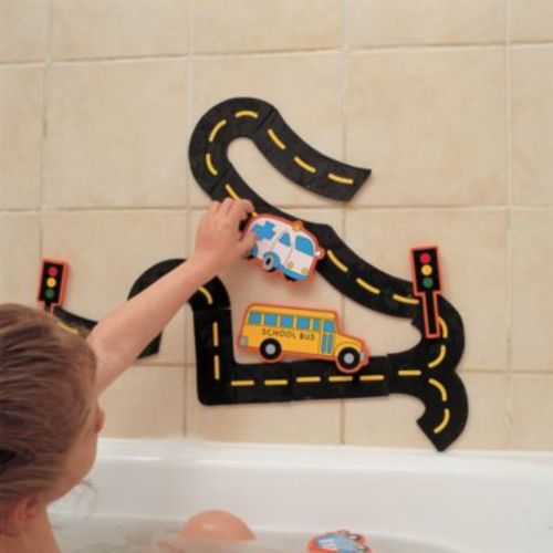 Edushape® Wet N' Stick Traffic Fun - BLACK/YELLOW